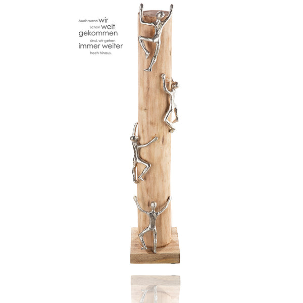 Holz Skulptur „Hoch hinaus“ Bergsteiger, Freeclimber, Boulderer, Gilde