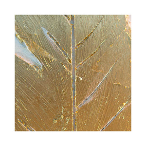 Gemälde „Ambience“ Federn blau-gold-creme, Gilde