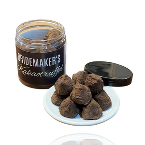 BRIDEMAKER´S Kakaotrüffel sind einfach super lecker. Zartschmelzend, vollmundig und sehr beliebt. Gerne werden Sie im BRIDEMAKER Onlineshop bestellt.