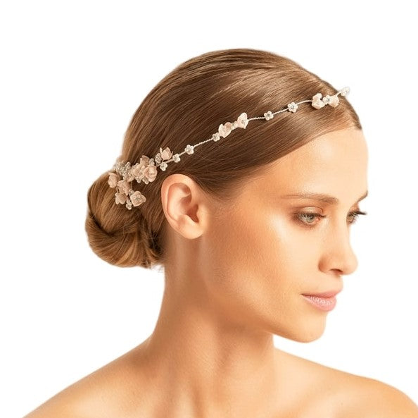 Haarschmuck mit kleinen Blumen für die Braut, Bianco Evento