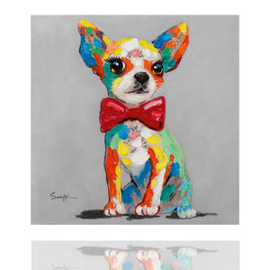 Hunderasse Kurzhaar Chihuahua mit Fliege schickes Acrylbild