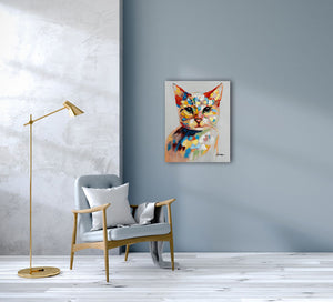 Buntes Kätzchen, Acrylgemälde 40 x 50 cm, Imageland