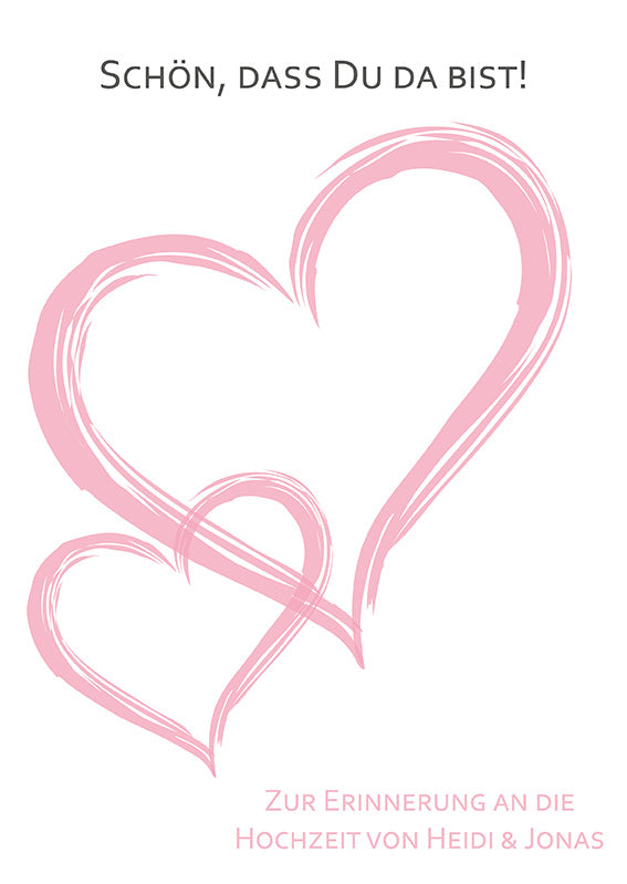 Gastgeschenk Schutzengel auf personalisierbarer Karte mit Herzen #HOCHZEITSSTRASSE