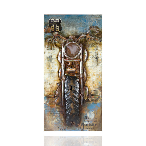 Großes Bild aus Metall Motorcycle, Kunstobjekt handarbeit, Gilde