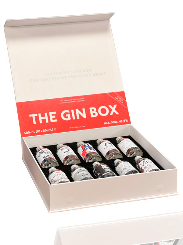 Gin Tasting Box mit 10 hochwertigen Gin Sorten jetzt im BRIDEMAKER Onlineshop günstig kaufen.