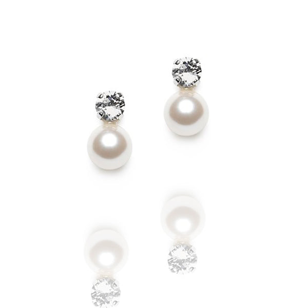 „Alicia“ Ohrringe“ mit Perle für die Braut, Abrazi