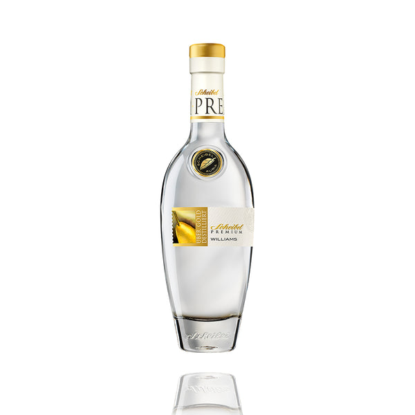 Der PREMIUM Williams-Christ Birnen-Brand von Scheibel wird über Gold destilliert. Die formschöne Flasche ist im Schrank ein echter Hingucker mit absolutem Premium Inhalt.