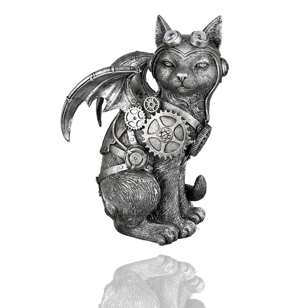 Figur Steampunk mit Deko Katze – BRIDEMAKER Cat, Gilde Flügel,