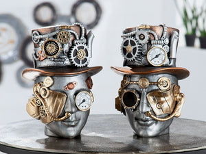 Dekofigur Steampunk  Female,  Frau mit Zylinder und Augenklappe, Gilde