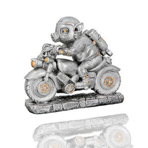 Dekofigur Steampunk Motor-Pig, Schwein auf Motorrad, Gilde