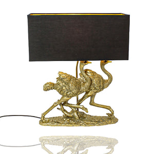 Tischleuchte Franz und Franzi mit goldenem Strauß, Werner Voss