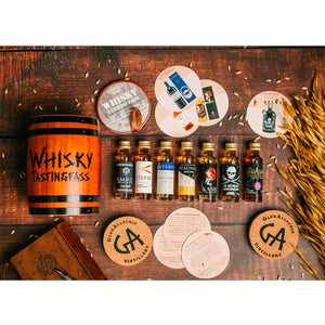 Mit 7 hochwertigen Whiskysorten ist das beliebte Whisky Tastingfass ein begehrtes Geschenk mit perfektem Peis- Leistungsverhältnis.